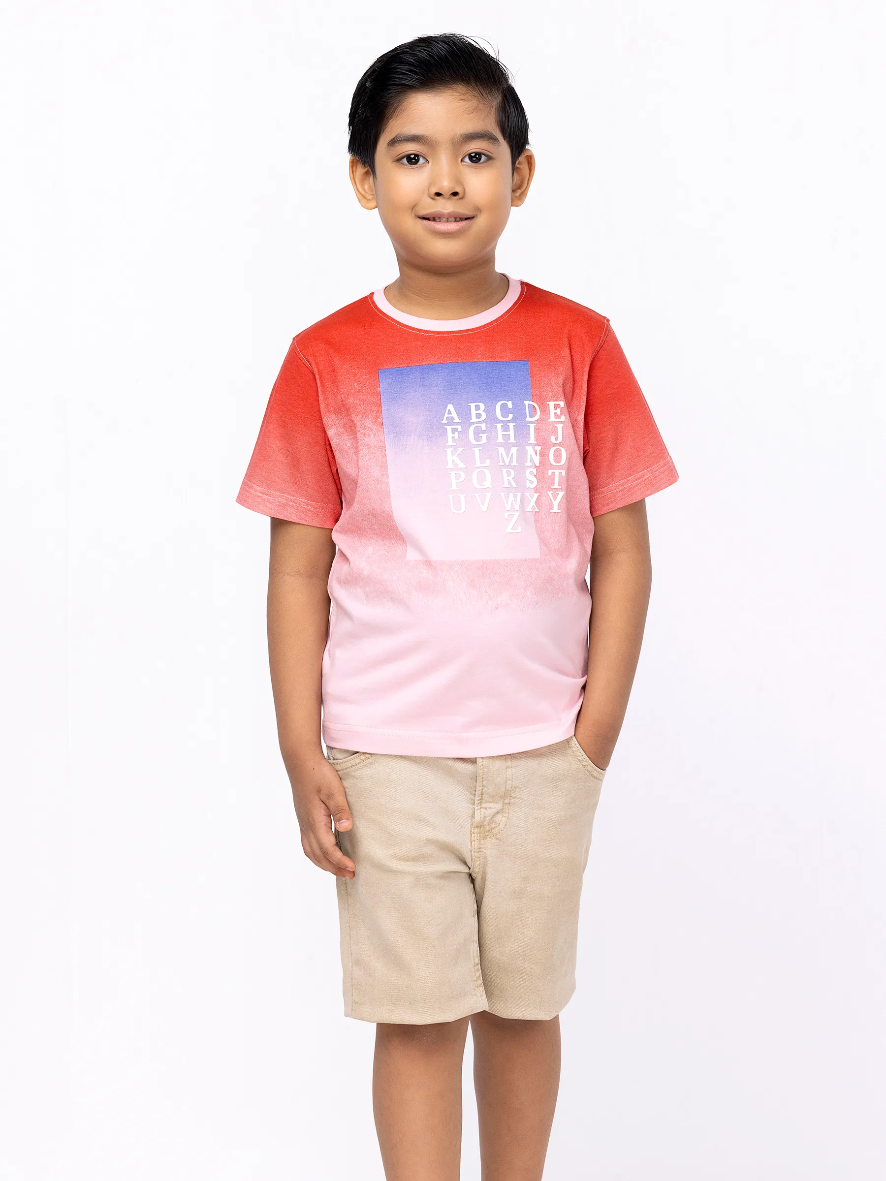 Red Printed Cotton T-Shirt